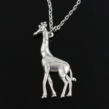 New Fashion Giraffe Deer Pendants Round Cross Chain Short Long Mens Womens Silver Color  Necklace Jewelry Gift 2024 - buy cheap