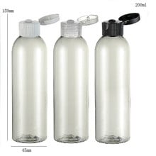 24 x 200ml Wholesale Round Shoulder  Clear Transparent PET Bottle with Flip Top Cap white Clear Black 2024 - buy cheap