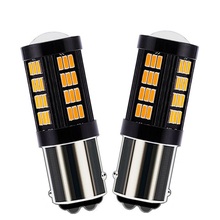 2 uds 1157 P21/5W BAY15D 66 LED luz de freno de coche señal de giro del Motor bombilla trasera Luz de circulación diurna blanco rojo naranja ámbar 2024 - compra barato