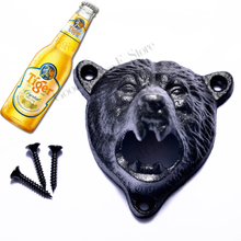 Metal Cast Iron Wall Mounted Bottle Opener Cap Lifter for Beer Cola,Bar,Pub,Kitchen With 3 Screws,Bear/Dog-Head 2024 - buy cheap