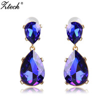 Ztech Big Luxury Crystal Beads Trendy Boho Statement Long Earrings Handmade Wedding Engagement Drop Earrings For Women 2024 - buy cheap