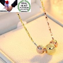 OMHXZJ Wholesale European Fashion Woman Girl Party Wedding Gift Solid Beads 18KT Yellow Gold Rose Gold Pendant Necklace NA117 2024 - buy cheap