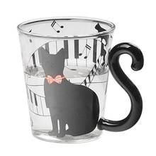 Hot-1x стеклянная кружка с милым котом, чай, молоко, кофе, чашка с хвостом, Новинка 2024 - купить недорого