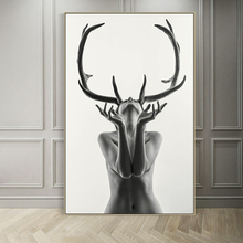 Full Square/Round Drill 5D DIY Diamond Painting abstract Black White Antlers Woman diamond Embroidery Cross Stitch Home Decor 2024 - buy cheap