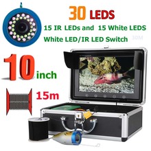 Câmera para pesca subaquática com 10 lâmpadas led brancas, 15m, tvl, luz infravermelha para pesca no gelo, mar e rio, 15 peças 2024 - compre barato