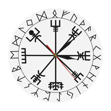 Reloj de pared vikingo pagano, brújula runa, círculo Rune, Vikingo nórdico, mitología, reloj moderno Simple, reloj con timón de Awe 2024 - compra barato