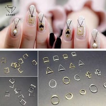 LEAMX 100psc Nails Art Decorations gold and silver heart-shaped Accessories manicure 3d Metal Nail Charms  Rhinestone Studs DIY 2024 - buy cheap