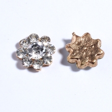 10 Uds. Botón Hexagonal de 12,5 MM de moda de metal con diamantes de imitación de diamante para invitación de boda Botón de perla para niña accesorio para el cabello 2023 - compra barato