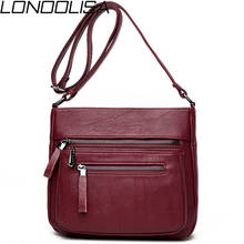 LONOOLISA Hot Leather Zipper Luxury Handbags Women Bags Designer Ladies Shoulder Crossbody Bags For Women 2018 Sac A Main Femme 2024 - buy cheap
