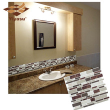 Самоклеящаяся мозаичная плитка, 3D Наклейка на стену, наклейка «сделай сам», кухня, ванная, домашний декор, винил, мягкий, коричневый, мраморный, продолговатый 2024 - купить недорого