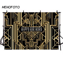 Birthday Background for The Great Gatsby Theme Black Gold Party Decor Photography Backdrops for Photobooth Studio 2024 - buy cheap