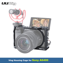 UURig-jaula especial para cámara Sony A6400 Vlog, carcasa tipo jaula, mango cómodo, aparejo de vídeo con soporte de zapata fría, 1/4 '', 3/8'' 2024 - compra barato