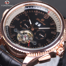 Forsining Automatic Mechanical Mens Watch Top Brand Luxury Montre Homme tourbillon clock leather Casual business wristwatch 2024 - buy cheap