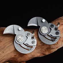 Mini Pocket Knives Outdoor Self-defense EDC Tools Coin Round Steel Folding Blade Knife Portable Gadget KeyRing Pendant Hand Tool 2024 - buy cheap