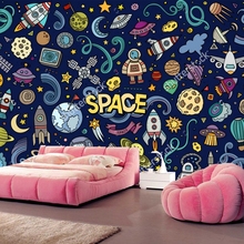 Custom children's wallpaper,Hand-painted graffiti elements Space,3D cartoon murals for living room bedroom wall vinyl wallpaper 2024 - buy cheap