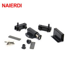 NAIERD-8007 Single Black Cabinet Door Stopper Glass Magnetic Push To Open Touch Catch Stop Self-Aligning Kitchen Cupboard Magnet 2024 - buy cheap