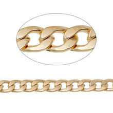 Caixa de Doreen Chanfrado Curb Chains Ligação Luz Dourada 11mm x 8mm (3/8 "x 3/8"), 2 M 2015 novo 2024 - compre barato