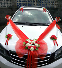 Искусственный цветок, свадебный автомобиль, модные цветы, украшение, свадебный аксессуар, обручальное автомобильное украшение 2024 - купить недорого