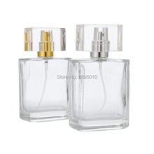 50ml Glass Empty Perfume Bottles Atomizer Refillable Spray Glass Bottle Square Scent Bottle F1106 2024 - buy cheap