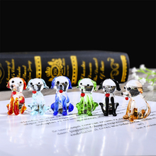 H&D Set of 6 Miniature Glass Figure Dog Hand Blown Murano Glass Art Animal Pet Figurines Home Desktop Decor Collectible Gifts 2024 - buy cheap