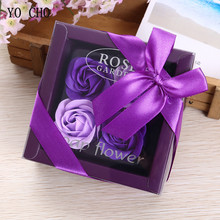 YO CHO Artificial Flower Creative Gift Immortal Flowers Valentine's Day Gift 4 Rose Soap Flower Gift Box Promotional Gifts Roses 2024 - buy cheap