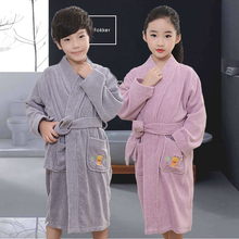 Albornoz infantil de algodón para niño y niña, bata gruesa larga de Kimono de albornoces, pijama, bata de baño de dibujos animados 2024 - compra barato