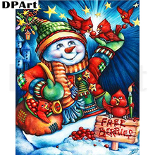 Pintura diamante quadrado completo/broca redonda feliz boneco de neve 5d daimond pintura bordado ponto cruz kit mosaico strass y020 2024 - compre barato