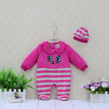 Baby Rompers+Hat 2 Pieces/set Girls Clothing Newborn Clothes Long Sleeve Cute Kids Sleepwear 2024 - buy cheap