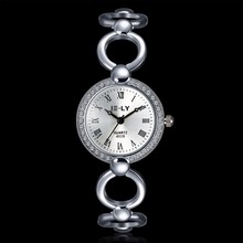 Модные маленькие серебристые женские часы из нержавеющей стали Роскошные Стразы ювелирные часы женские повседневные кварцевые наручные часы # 3TWF 2024 - купить недорого