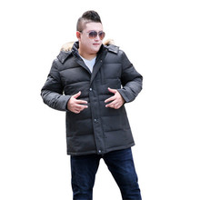Мужская хлопковая куртка с капюшоном, теплая куртка с меховым воротником, повседневная куртка большого размера XL-10XL, зима 2019 2024 - купить недорого