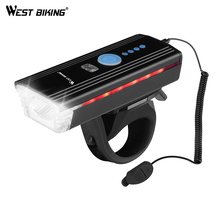 WEST BIKING-luz impermeable para bicicleta, linterna de 300Lum, 3 Mods, LED de ciclismo táctil de mano, luz delantera de la bicicleta con bocina para bicicleta, 1200mAh 2024 - compra barato