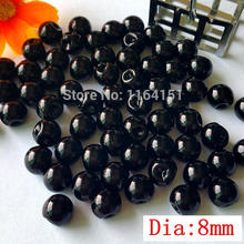 150pcs/lot  Black Side Hole Pearl Buttons 8mm Round Eyes Buttons Toy Accessories botones decorativos 2024 - buy cheap
