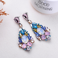 LUBOV 5 Colors Big Crystal Stone Drop Earring Fashion Rhinestone Decoration Dangle Earrings Trendy Women Jewelry Christmas Gift 2024 - buy cheap