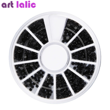 Artlalic 1 колесо смешанных размеров 3d дизайн ногтей украшения черный драгоценный камень Стразы блестящие колеса принадлежности для ногтей 2024 - купить недорого