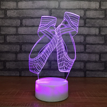 Creative Ballet Shoes 3D Night Lights Colorful Led USB Table Lamp Girl Bedside Decor Lighting Gift 2024 - buy cheap