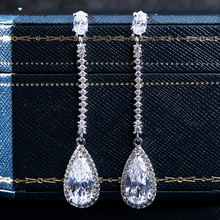 Visisap brincos criativos tipo pera, joias com zircônia embutida estilo presente para mulheres, joias para casamento eh028 2024 - compre barato