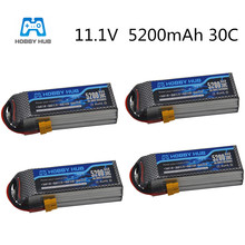 2/3/4PCS 11.1V 3S 5200mAh 30C Lipo Battery pack 11.1v 5200mah for RC Drone Helicopter Boats rc helicopter quadcopte battey 2024 - buy cheap