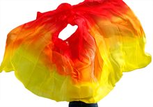 New design 100% real silk belly dance veil, cheap dance veils,tari perut kostum veil wholesale 250 270*114cm yellow+red+Orange 2024 - buy cheap