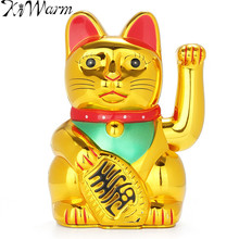 KiWarm Chinese Lucky Wealth Electric Wink Cat Gold Waving Cat Beckoning Maneki Powered by AA Battery Feng Shui Crafts 16cm 2024 - buy cheap