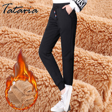 Tataria S-5XL Winter Cashmere Sport Pants for Women Pants Elastic Waist Girl Thick Pants Women Loose Warm Long Trousers Fashion 2024 - buy cheap
