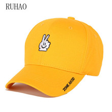 RUHAO-gorro de Golf con bordado de dedos para hombre y mujer, gorro Unisex con diseño de gestos de amor, Gorra de béisbol de algodón 2024 - compra barato