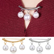 Rinhoo Large Pearl Pins Straps Anti Slip Pin Korean Simple Pearl Brooch Women's Accessories Cardigan Anti Wearing Pins Jewelry 2024 - buy cheap