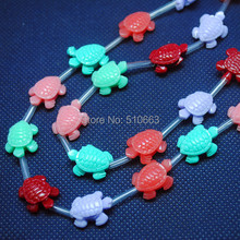 30 Pieces/Lot Carving Beads Accessories Turtle Shape Synthetic stone material Size 15x18mm Mix colors 2024 - buy cheap