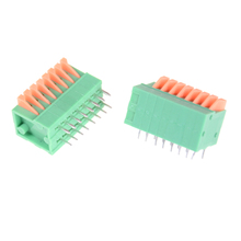 Conector pcb de passo, 5 peças, verde 2/3/4/5/6/7/8/9/10p kf141r kf141v 2.54mm sem fio mola bloco de terminais de cobre 2024 - compre barato