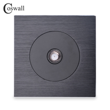Coswall-Toma de corriente de pared con Panel de aluminio, toma de corriente de TV Satelital, serie R12, negro/gris plateado 2024 - compra barato