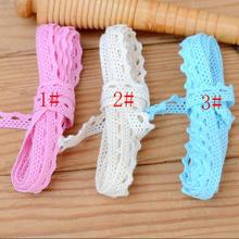 10 Meters Pink Blue Beige Cotton Lace Ribbon Clothing Decorative Cotton Lace Trim Home Handmade Patchwork DIY Sewing Accessory 2024 - buy cheap