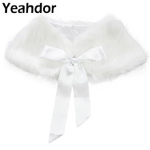 Girls Faux Fur Bolero Shrug Jacket Cloak Princess Cape Accessories Dress Cover Up Wedding Pageant Party Flower Girl Wraps Cape 2024 - buy cheap