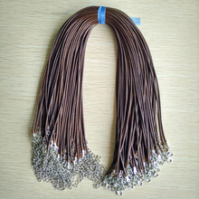 Fast Ship 2mm coffee Wax Leather Cord Necklace Rope 45cm Chain Lobster Clasp DIY Jewelry Accessories Wholesale  100pcs/lot 2024 - buy cheap