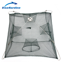 BlueSardine Sale 100cm*100cm Large Fishing Net Shrimp Cage 4 Holes Fish Net Nylon 2024 - buy cheap