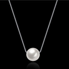 Fashion Women 925 Sterling Silver Chain Natural Pearl Necklace Jewelry Necklace 2024 - купить недорого